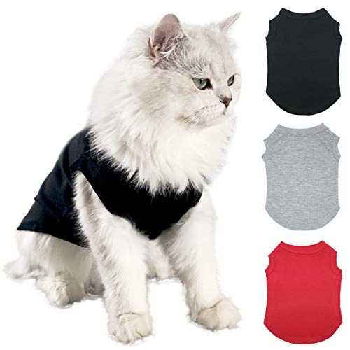 Hunde-Shirt, Haustierkleidung, Kostüm, Blanko-Kleidung, 3 Stück, Welpenweste, T-Shirts für kleine, mittelgroße und große Hunde, Katzen, Baumwolle Doggy Shirts, weiche und atmungsaktive Outfits (XS) von Tealots