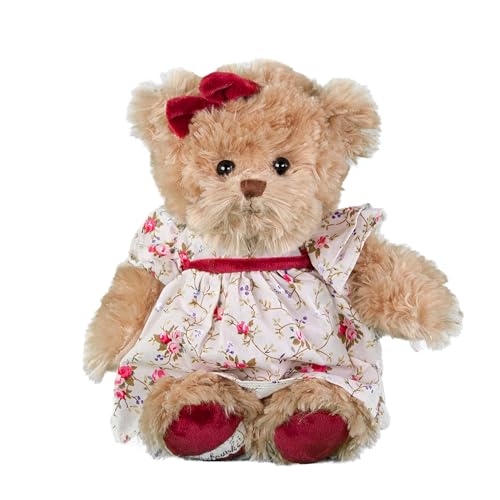 Bukowski Teddybär Cataleya braun/rosa mit Kleid 25 cm Plüschteddybär Stoffteddybär von Teddys Rothenburg