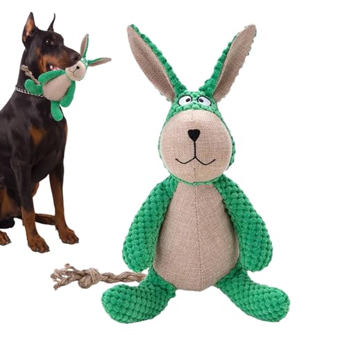 Tedious Kaninchen-Hundespielzeug, robustes, quietschendes Hundespielzeug - Quietschtier-Hundespielzeug - Wiederverwendbarer quietschender Hundeplüsch, Zahnreinigungsspielzeug für Hunde, Heimtierbedarf von Tedious