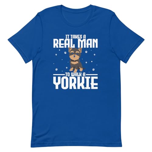 T-Shirt mit Aufschrift "It Takes A Real Man to Walk A Yorkie", für Hundeliebhaber, Tierfell-Eltern von Teegarb Letter Blanket