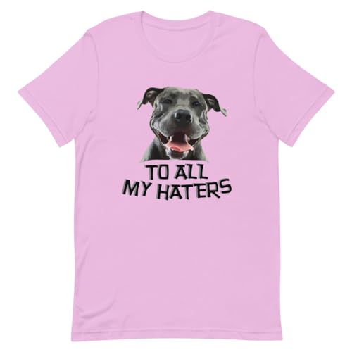 Lustiges T-Shirt für Hundebegeisterte, lustig, für alle meine Hater, Flieder, Größe S von Teegarb Letter Blanket