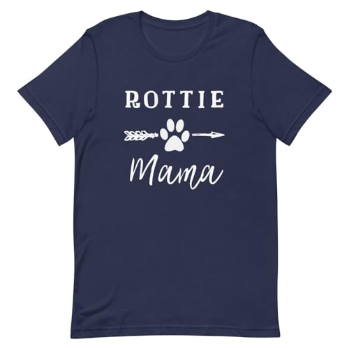 Lustiges T-Shirt für Hundebegeisterte, lustiges T-Shirt mit Aufdruck "Rottie Mama", Marineblau, Größe XL von Teegarb Letter Blanket