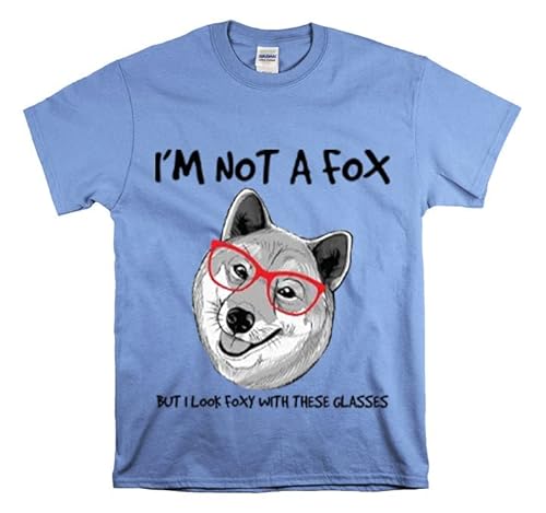 Shirt Funny Foxy Looking Shiba Hilarious Dog Wearing Glasses Animal Pet Amusing Playful T-Shirt Unisex Heavy Cotton Tee Carolina Blue/3XL von Teegarb Letter Blanket