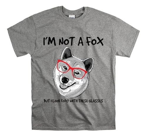 Shirt Funny Foxy Looking Shiba Hilarious Dog Wearing Glasses Animal Pet Amusing Playful T-Shirt Unisex Heavy Cotton Tee Sport Grau/2XL von Teegarb Letter Blanket