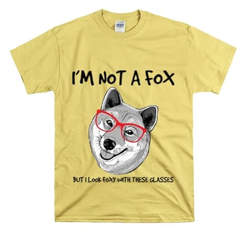 Shirt Lustiges Foxy Looking Shiba Lustiger Hund mit Brille Tier Haustier Lustig Verspielt T-Shirt Unisex Heavy Cotton Tee Gänseblümchen/L von Teegarb Letter Blanket