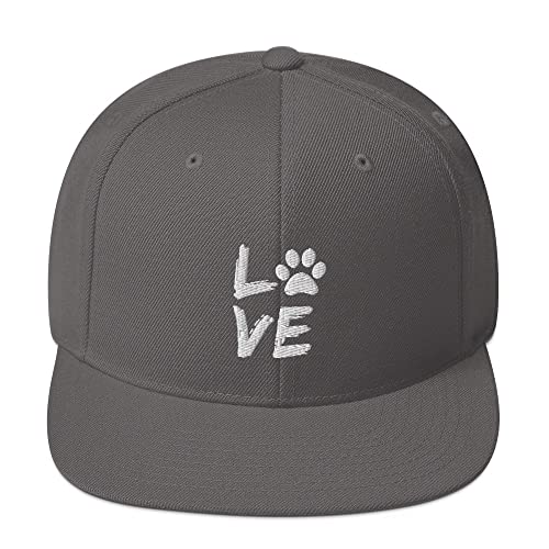 Snapback Hut Hund Pfoten Liebhaber Pfote Hund Mama Haustier Liebe, Dunkelgrau, EinheitsgröÃŸe von Teegarb