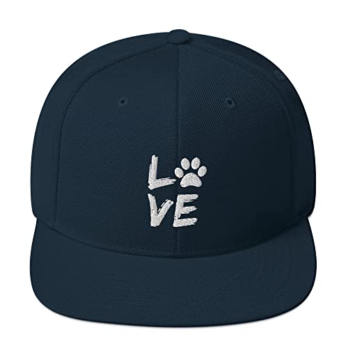 Snapback Hut Hund Pfoten Liebhaber Pfote Hund Mama Haustier Liebe, Dunkelmarineblau, EinheitsgröÃŸe von Teegarb