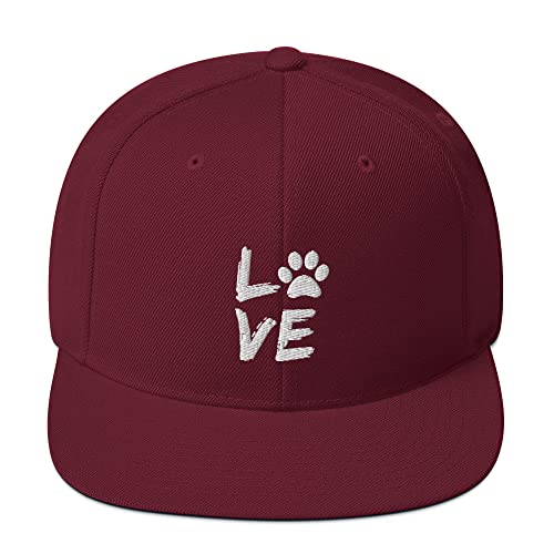 Snapback Hut Hund Pfoten Liebhaber Pfote Hund Mama Haustier Liebe, Kastanienbraun, EinheitsgröÃŸe von Teegarb