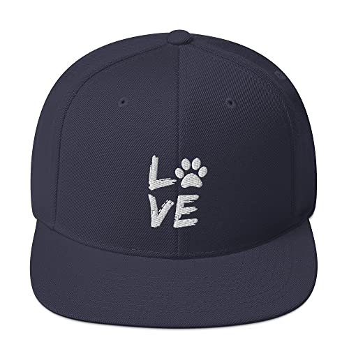 Snapback Hut Hund Pfoten Liebhaber Pfote Hund Mama Haustier Liebe, Marineblau, EinheitsgröÃŸe von Teegarb