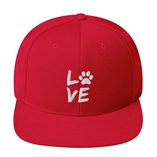 Snapback Hut Hund Pfoten Liebhaber Pfote Hund Mama Haustier Liebe, Rot, EinheitsgröÃŸe von Teegarb