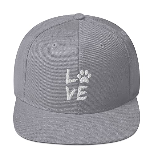 Snapback Hut Hund Pfoten Liebhaber Pfote Hund Mama Haustier Liebe, Silber, EinheitsgröÃŸe von Teegarb