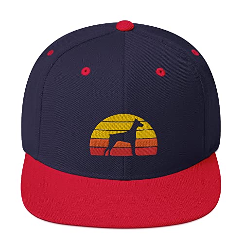 Snapback Mütze Dobermann Hündchen Vintage Deutscher Hund Papa Rottweiler, Marineblau/Rot, EinheitsgröÃŸe von Teegarb