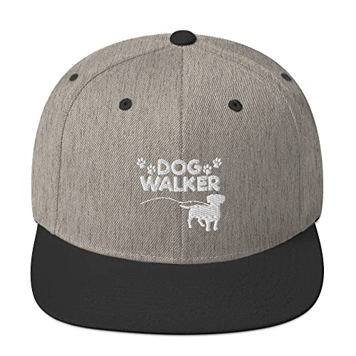 Teegarb Snapback Hat Dog Walker Doggie Walking Work Lover Pet, Heather/Schwarz, EinheitsgröÃŸe von Teegarb