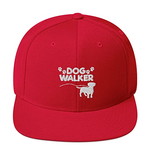 Teegarb Snapback Hat Dog Walker Doggie Walking Work Lover Pet, Rot, EinheitsgröÃŸe von Teegarb