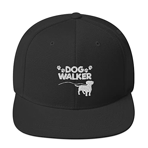 Teegarb Snapback Hat Dog Walker Doggie Walking Work Lover Pet, Schwarz, EinheitsgröÃŸe von Teegarb