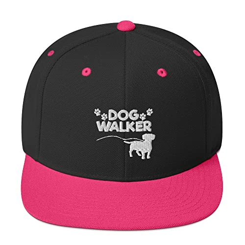 Teegarb Snapback Hat Dog Walker Doggie Walking Work Lover Pet, Schwarz/Neon-Pink, EinheitsgröÃŸe von Teegarb