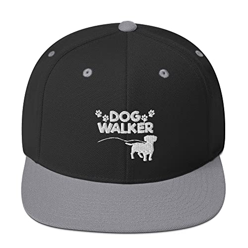 Teegarb Snapback Hat Dog Walker Doggie Walking Work Lover Pet, Schwarz / Silber, EinheitsgröÃŸe von Teegarb