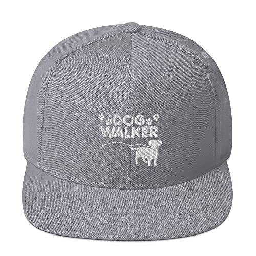 Teegarb Snapback Hat Dog Walker Doggie Walking Work Lover Pet, Silber, EinheitsgröÃŸe von Teegarb