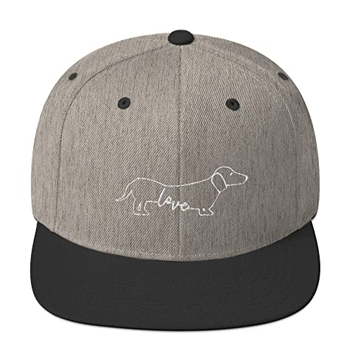 Teegarb Snapback Hut Dackel Hund Wiener Mom Sketch Hotdog Hunde Pelz Haustier Liebhaber, Heather/Schwarz, EinheitsgröÃŸe von Teegarb