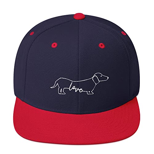 Teegarb Snapback Hut Dackel Hund Wiener Mom Sketch Hotdog Hunde Pelz Haustier Liebhaber, Marineblau/Rot, EinheitsgröÃŸe von Teegarb