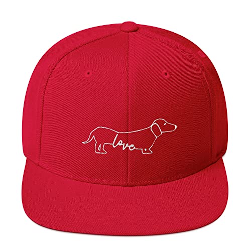 Teegarb Snapback Hut Dackel Hund Wiener Mom Sketch Hotdog Hunde Pelz Haustier Liebhaber, Rot, EinheitsgröÃŸe von Teegarb