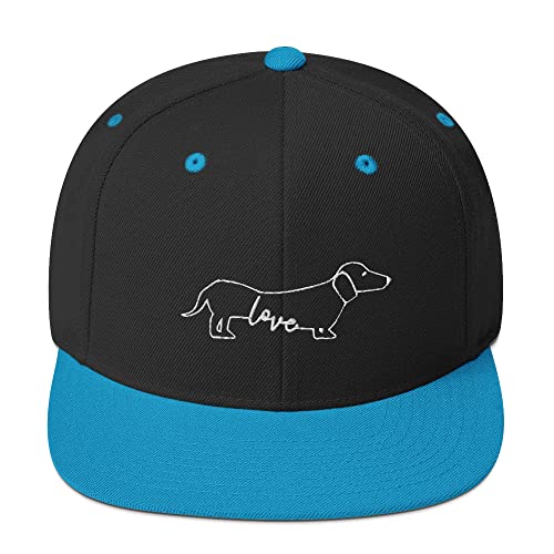 Teegarb Snapback Hut Dackel Hund Wiener Mom Sketch Hotdog Hunde Pelz Haustier Liebhaber, Schwarz/Blaugrün, EinheitsgröÃŸe von Teegarb