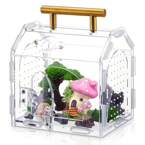 Teenyyou Springspinnengehege Acryl Vogelspinne Gehege Insektenterrarium mit Griff und Magnettür Transparentes Terrarium für Reptilien Amphibien Spinnen und Kleine Wirbellose von Teenyyou