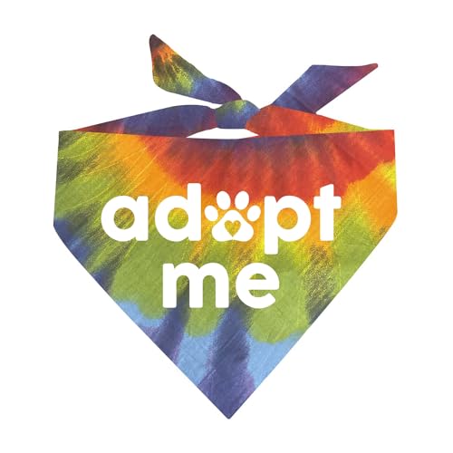 Adopt Me Hundehalstuch, Batikfärbung, Regenbogenfarben von Tees & Tails