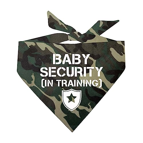 Baby Security in Training Baby Ankündigung Hundehalstuch (Camo, XS 223) von Tees & Tails