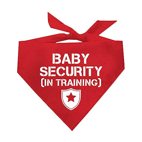 Baby Security in Training Baby Ankündigung Hundehalstuch (Rot, OS 223) von Tees & Tails