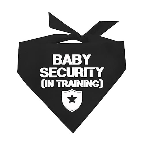 Baby Security in Training Baby Ankündigung Hundehalstuch (Schwarz, OS 223) von Tees & Tails