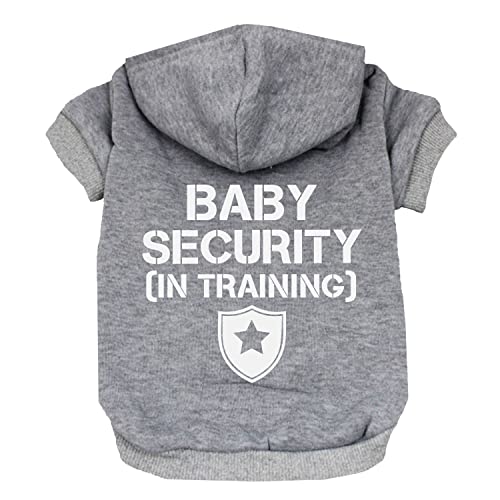 Baby Security in Training Pullover Fleece gefüttert Hunde-Kapuzenpullover mit Loch für die Leine (Grau) von Tees & Tails