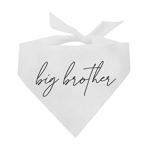 Big Brother Boho Gender Reveal/Baby Ankündigung Hundehalstuch (Weiß, XS 774) von Tees & Tails