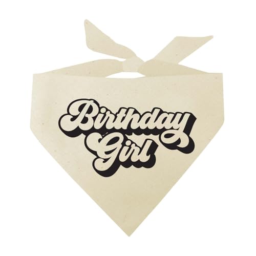 Birthday Girl Hundehalstuch, Retro-Stil, Naturfarben, OS 569 von Tees & Tails