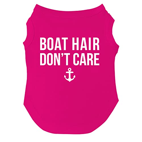 Boat Hair Don't Care Hunde-T-Shirt, Größen für Welpen, Spielzeug und große Rassen, Hot Pink, Größe 4XL 1012 von Tees & Tails