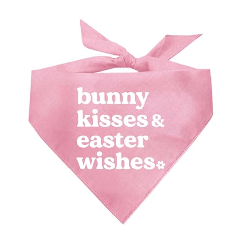 Bunny Kisses Hundehalstuch "Easter Wishes" (Babyrosa, OS 1218) von Tees & Tails