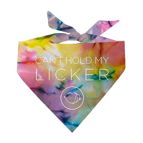 Can't Hold My Licker Lustiges Hunde-Halstuch (Rainbow Scrunch, OS 1118) von Tees & Tails