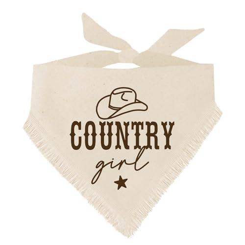 Country Girl Hundehalstuch mit Fransen, naturfarben, OS 1125 Trim 1 von Tees & Tails