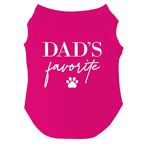 Dad's Favorite Father's Day Dog Tee Shirt Größen für Welpen, Spielzeug und große Rassen (Hot Pink, M 757) von Tees & Tails