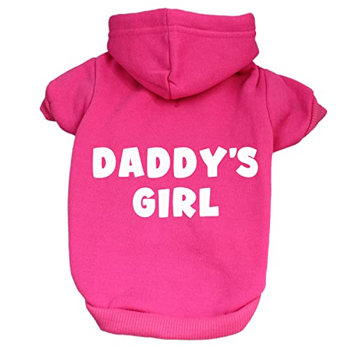 Daddy's Girl Vatertag Hund Hoodie Fleece gefüttert Pullover Sweatshirt mit Loch für die Leine (Hot Pink, 5X-Large 948) von Tees & Tails