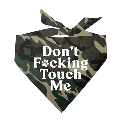 Don't F*ckin Touch Me Hundehalstuch, Camo, OS 658 von Tees & Tails