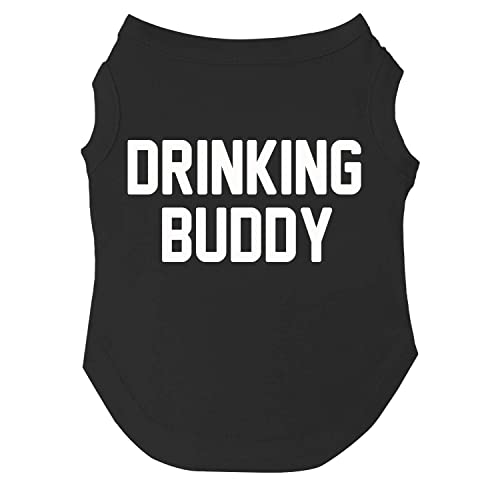 Drinking Buddy Hunde-T-Shirt, Größen für Welpen, Spielzeug und große Rassen (Schwarz, 2X-Large 11) von Tees & Tails