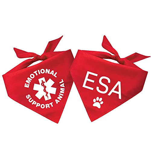 ESA & Emotional Support Hundehalstuch, Tiermotiv, 2 Halstücher von Tees & Tails