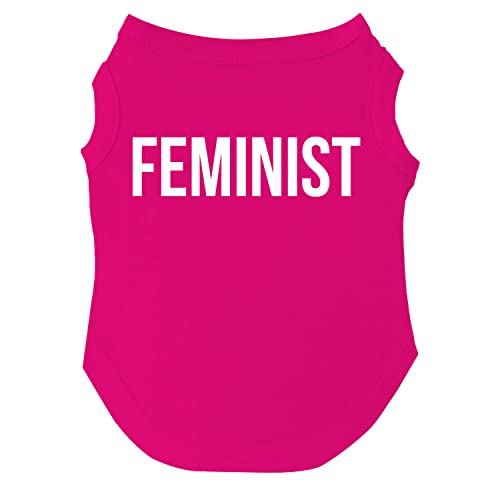 Feministisches Hunde-T-Shirt, Größen für Welpen, Spielzeug und große Rassen, Hot Pink, Größe 6XL (43) von Tees & Tails