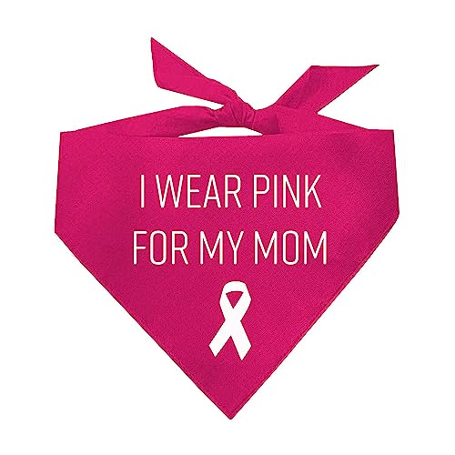 Hundehalstuch, bedruckt, Aufschrift "I Wear Pink for My Mom", verschiedene Farben von Tees & Tails