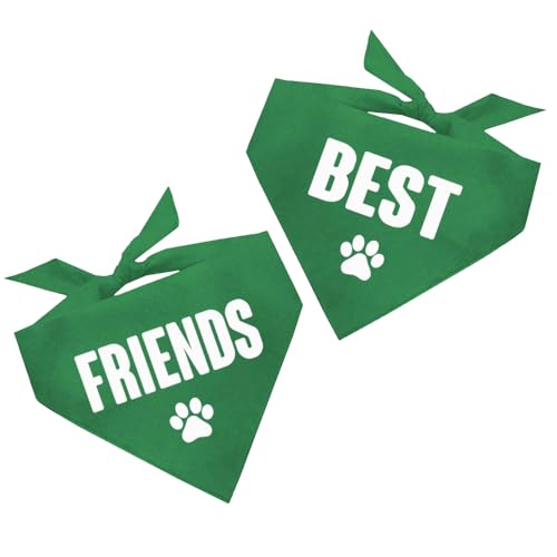 Hundehalstuch Best Friends für Hunde, 2 verschiedene Farben von Tees & Tails