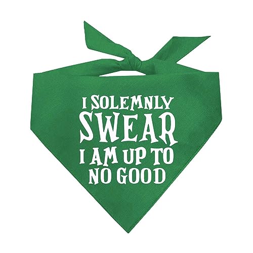 Hundehalstuch "I Solemnly Swear I Am Up To No Good", Grün, OS 1101 von Tees & Tails