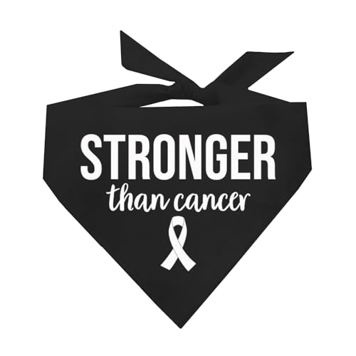 Hundehalstuch "Stronger Than Cancer", Schwarz, OS 1138 von Tees & Tails