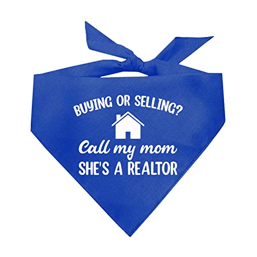 Hundehalstuch mit Aufschrift "Call My Mom She's A Realtor" (Royal, OS 72) von Tees & Tails