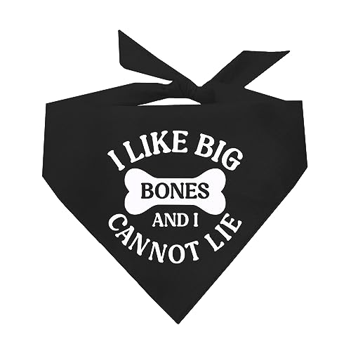 Hundehalstuch mit Aufschrift "I Like Big Bones and I Cannot Lie", Hip-Hop, Schwarz, OS 1113 von Tees & Tails